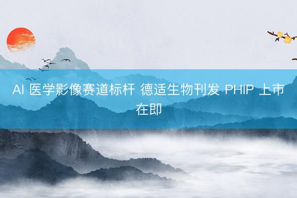 AI 医学影像赛道标杆 德适生物刊发 PHIP 上市在即